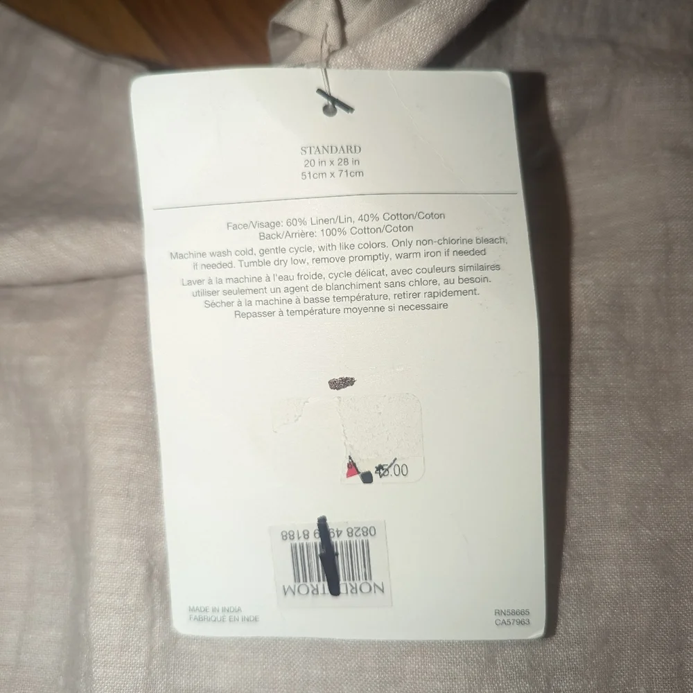 Nordstrom Soft Wash Cotton Linen Sham Standard Pillowcase Treasure & Bond